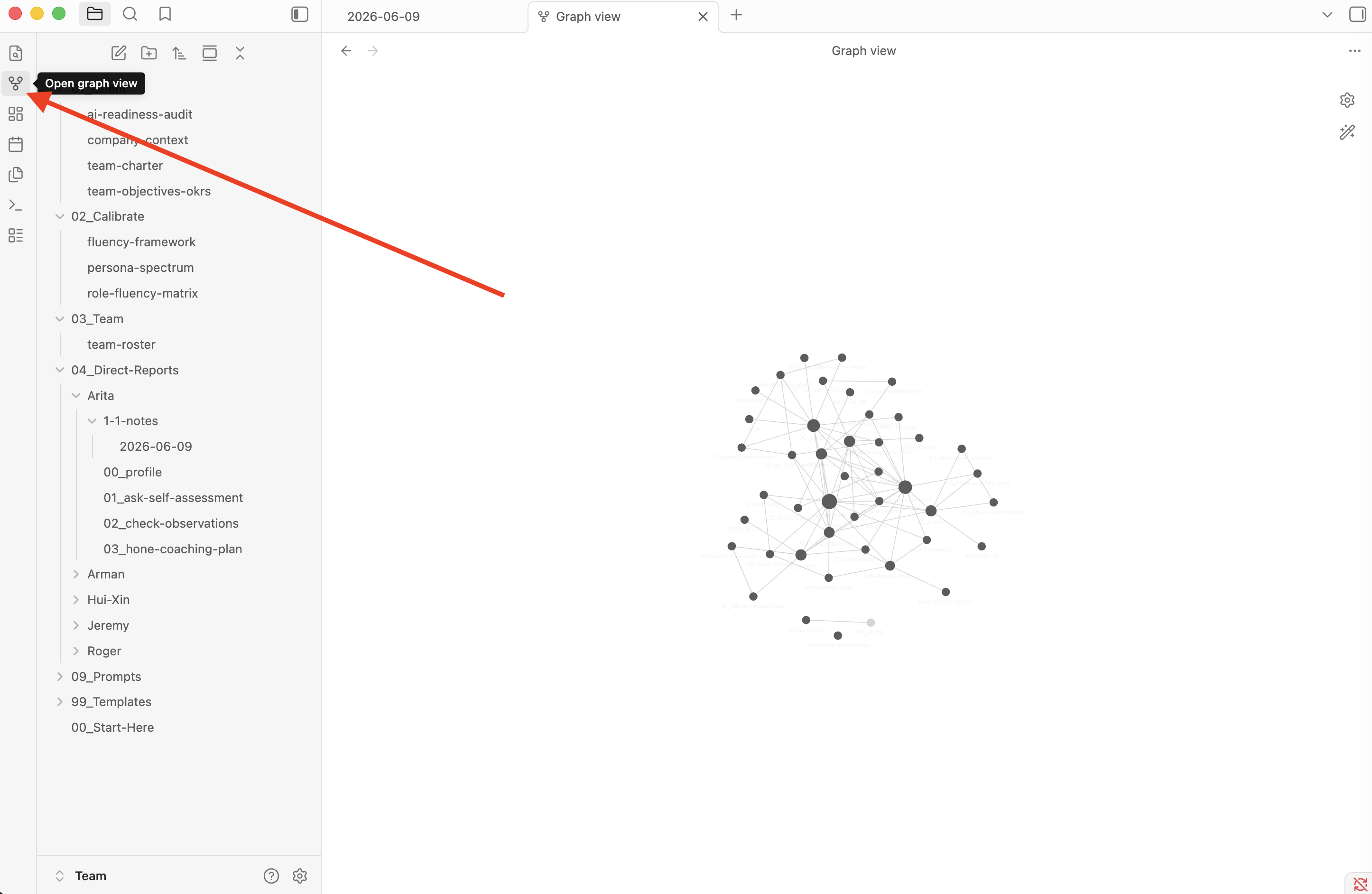 Obsidian graph view